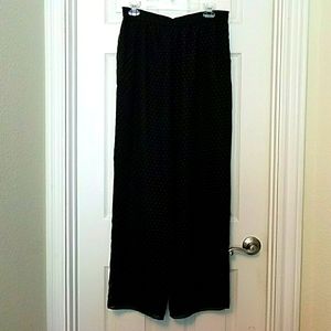 Allison Taylor Silk Chiffon Wide Leg Pants
